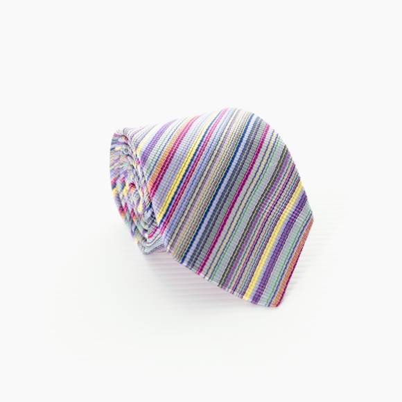 Duchamp London 100% Silk Handmade Neck Tie Vibrant Bold Multicolor Stripe Mens - Picture 1 of 4